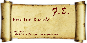 Freiler Dezső névjegykártya